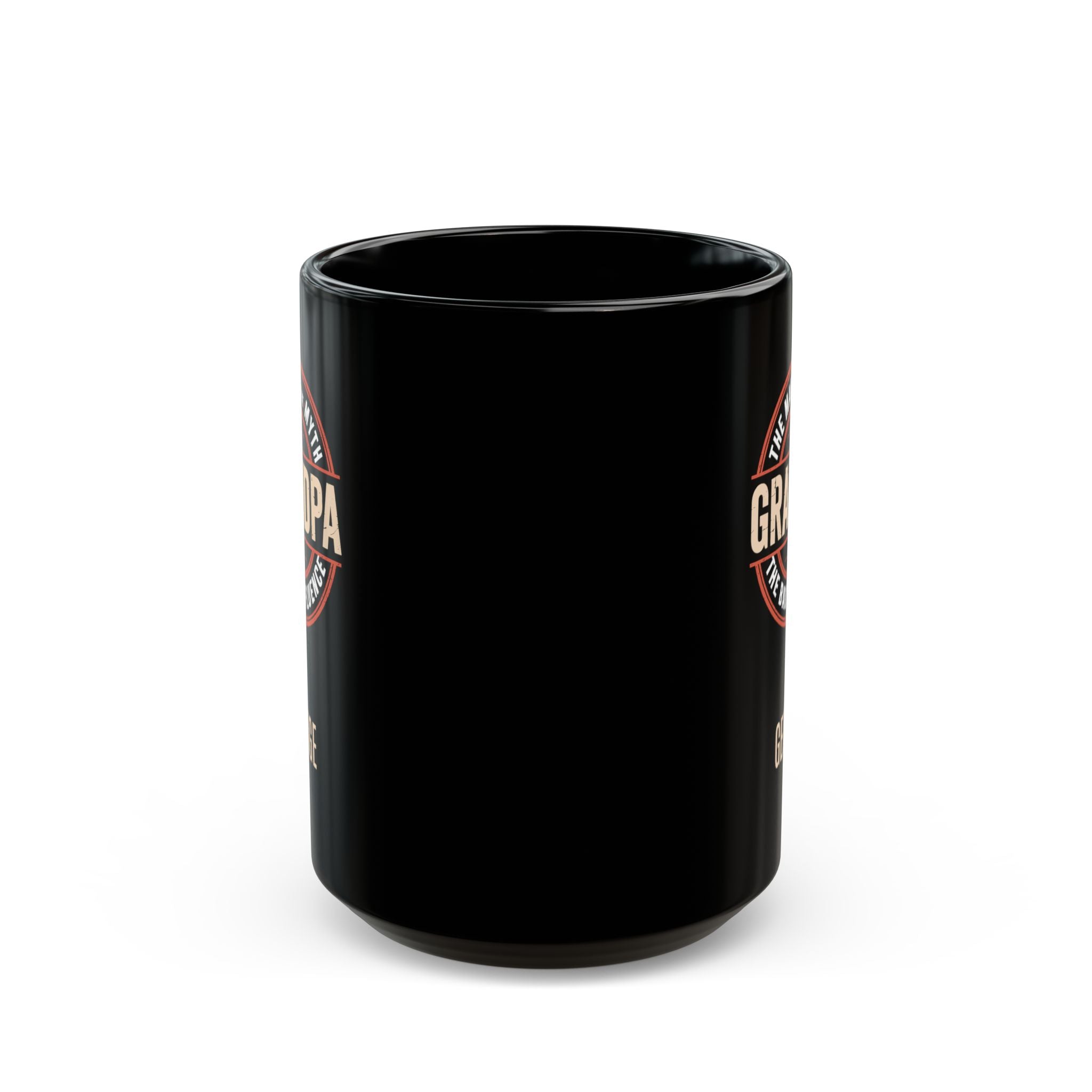 Personalized grandpa black mug 15oz left side view custom name