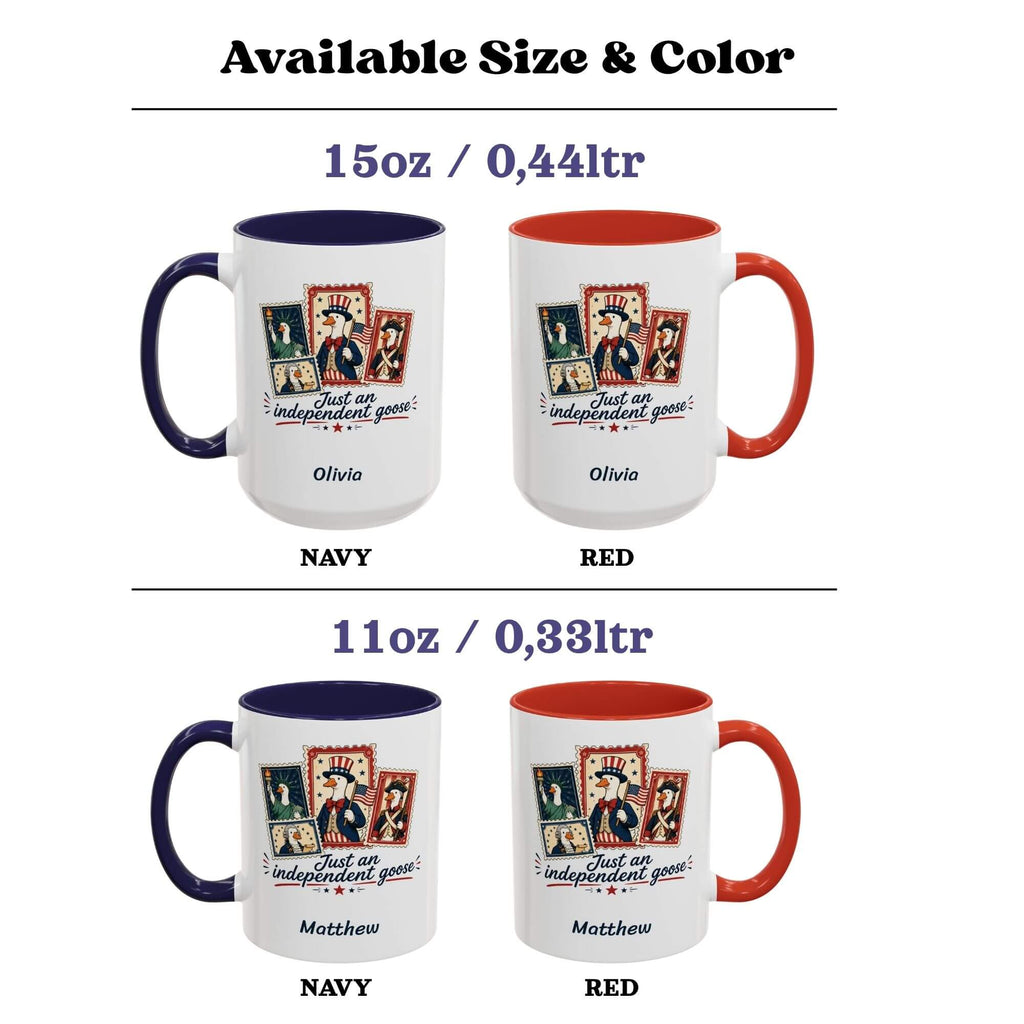 Personalized Just an Independent Goose accent mug 4th of July lifestyle photo