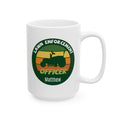 Personalized Lawn Enforcement Officer white mug 15oz right side view retro badge design custom name