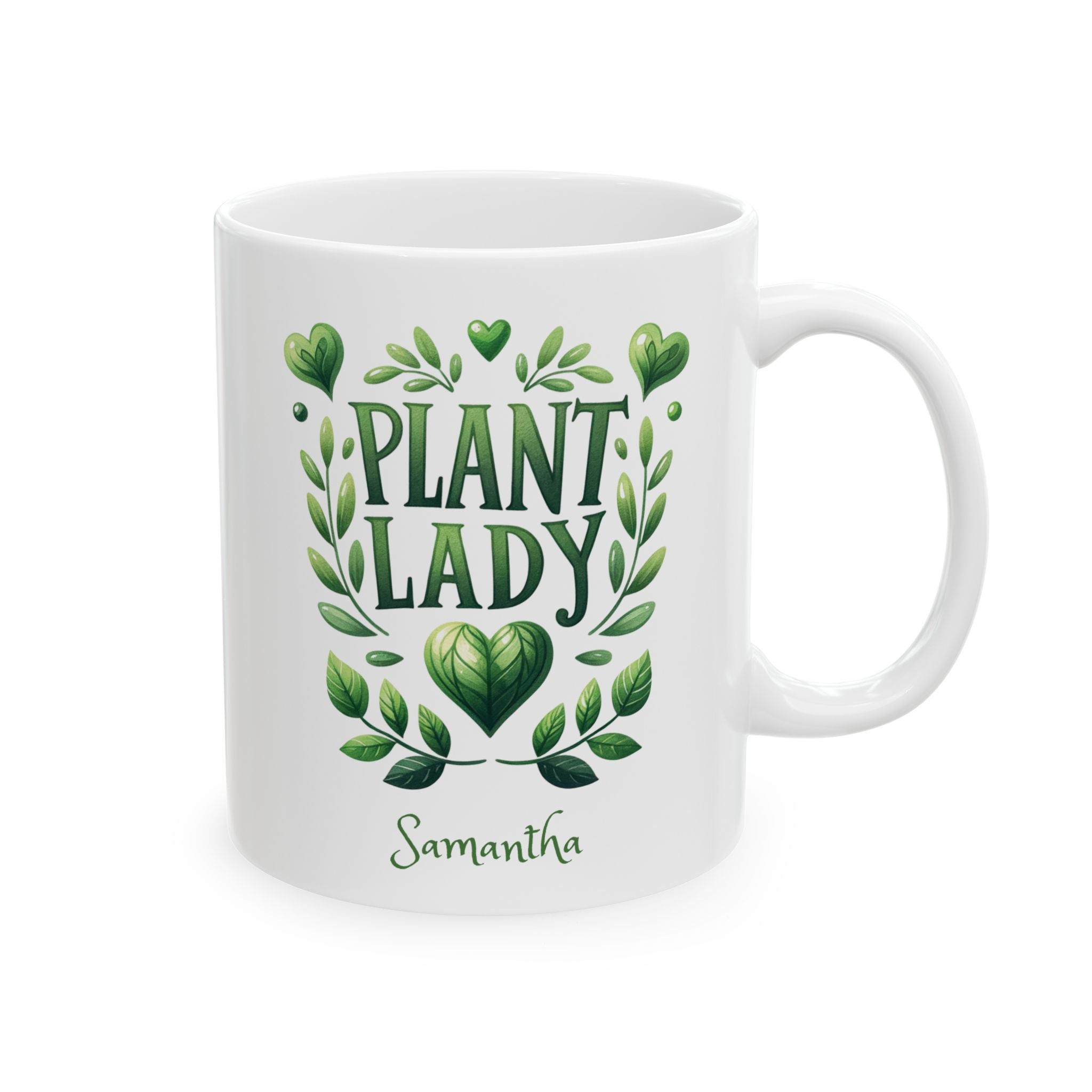 Personalized Plant Lady white mug 11oz left side view