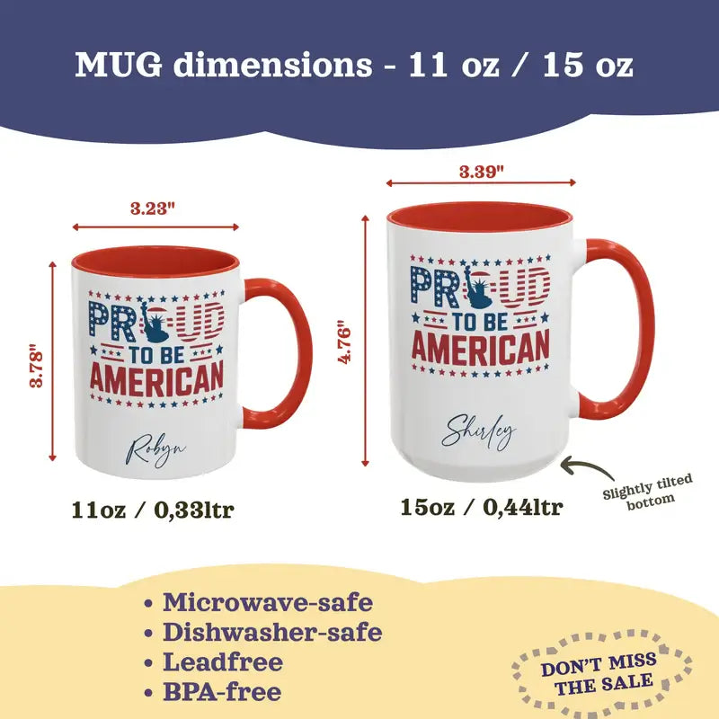 Proud to be American personalized mug 4th of July gift lifestyle