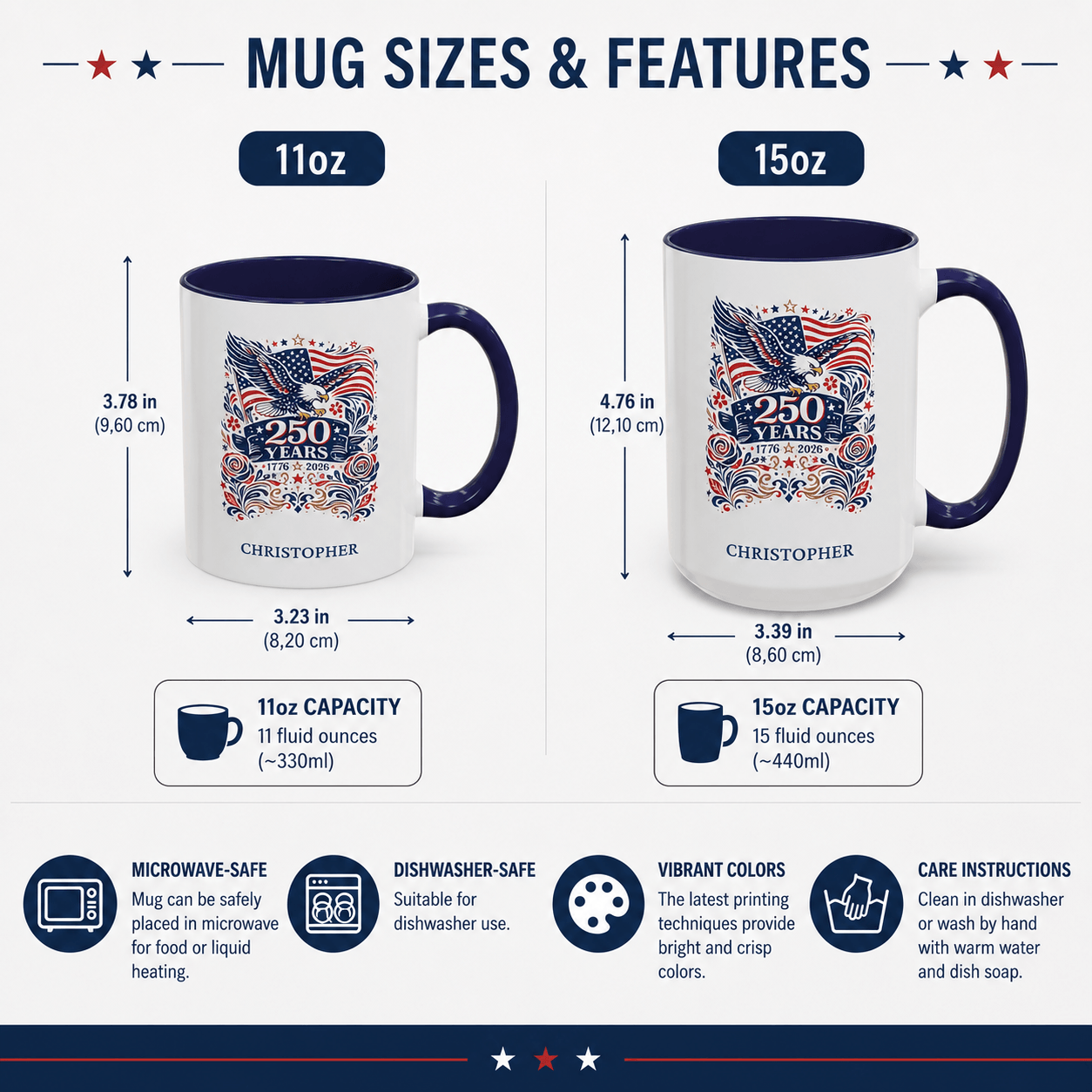 Personalized eagle USA 250 accent mug lifestyle photo 4th of July gift idea