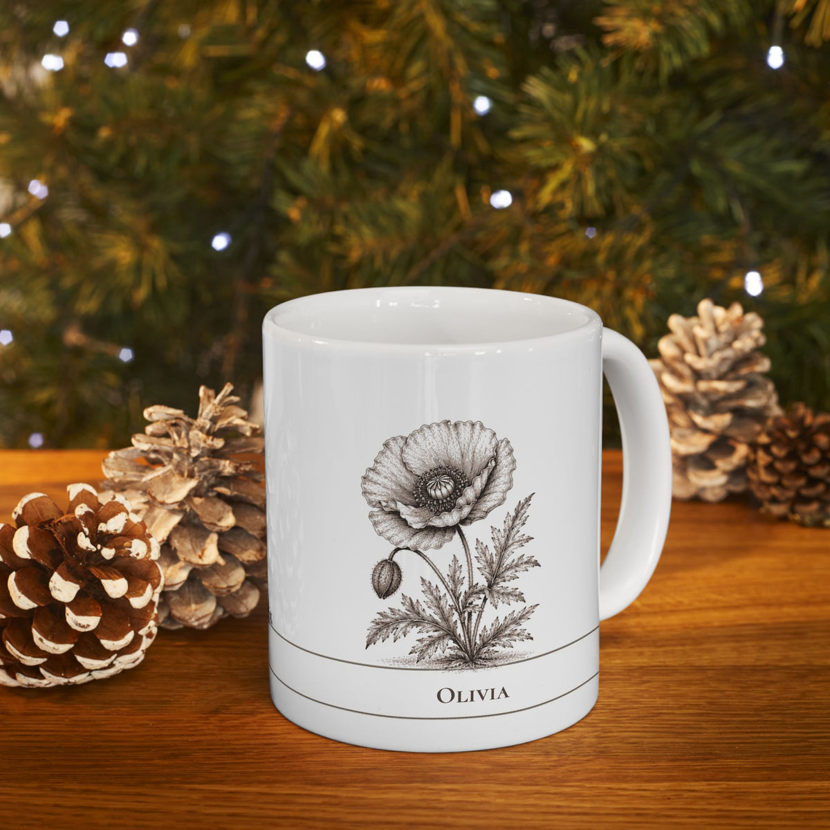 Poppy moonlit Halloween personalized ceramic mug