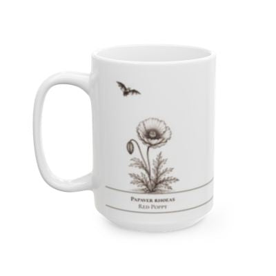 Rose moonlit Halloween personalized ceramic mug, 15oz left side view