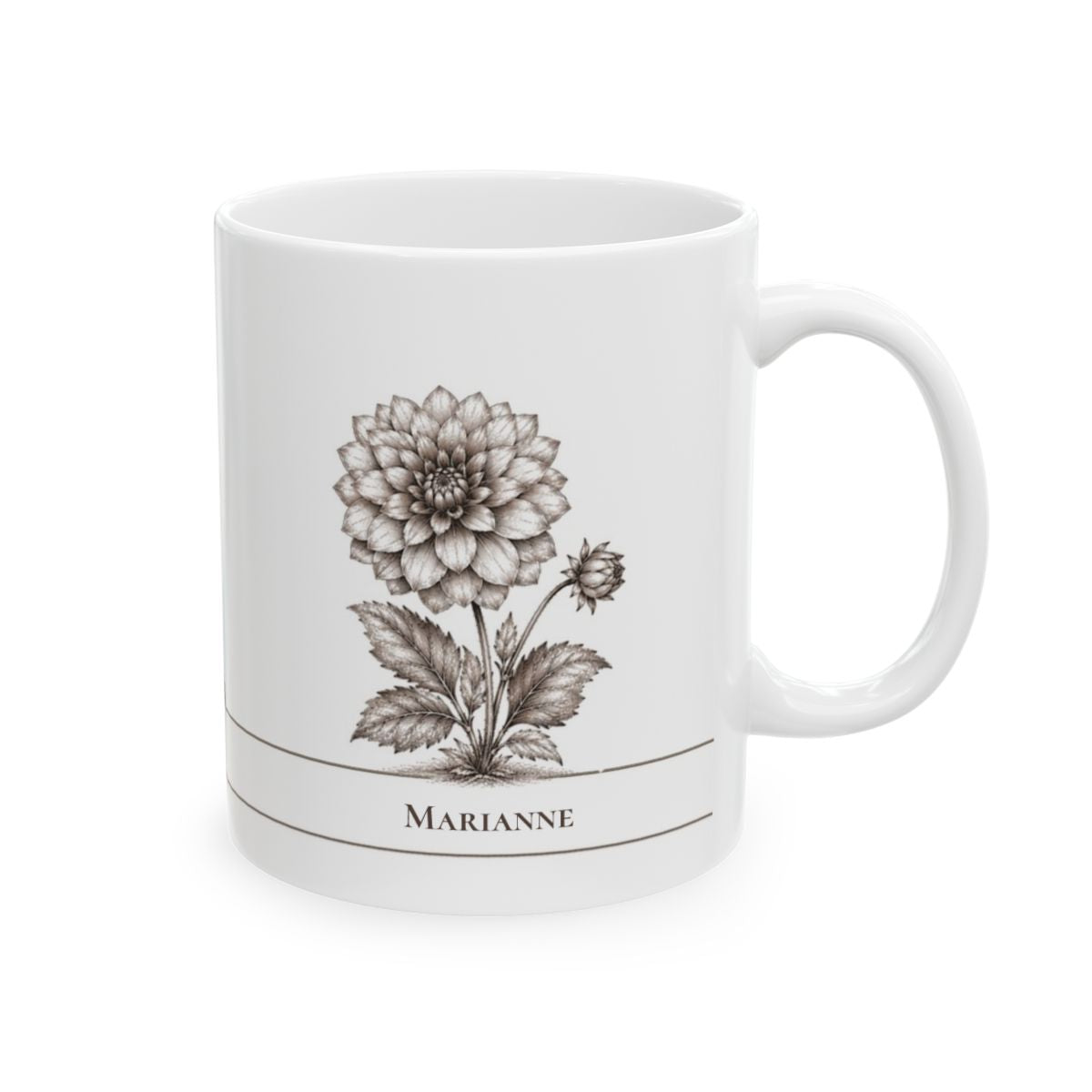 Wolfsbane moonlit Halloween personalized ceramic mug, 11oz right side view
